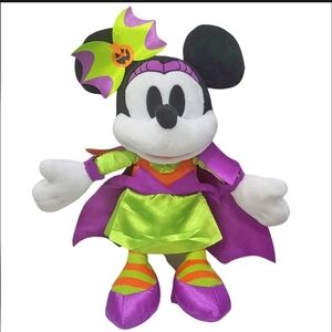 Disney 2024 Halloween Minnie Mouse Plush with Purple and Green Outfit